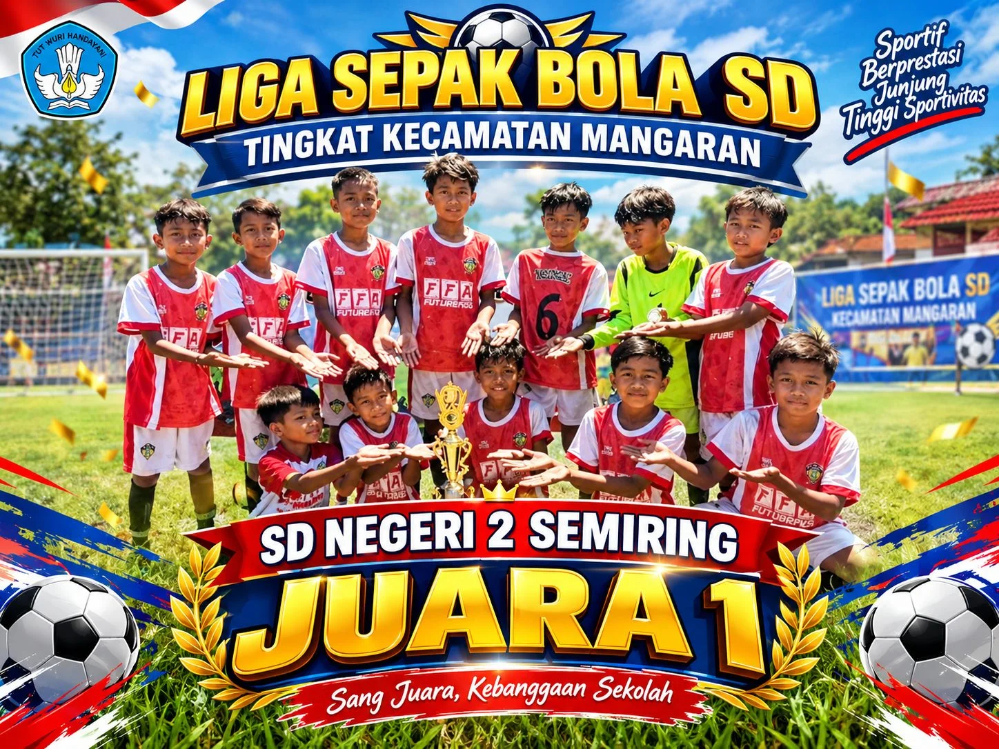 SD Negeri 2 Semiring Raih Juara 1 Liga Sepak Bola SD Tingkat Kecamatan Mangaran